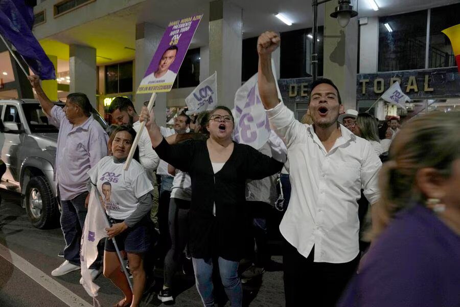 Movilizaciones de apoyo a Daniel Noboa, el nuevo Presidente de Ecuador.