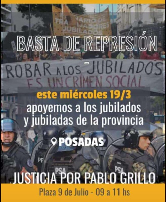 marcha jubilados posadas