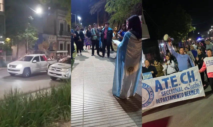 Docentes realizaron caravanas en distintos puntos de Chaco por la Cláusula Gatillo