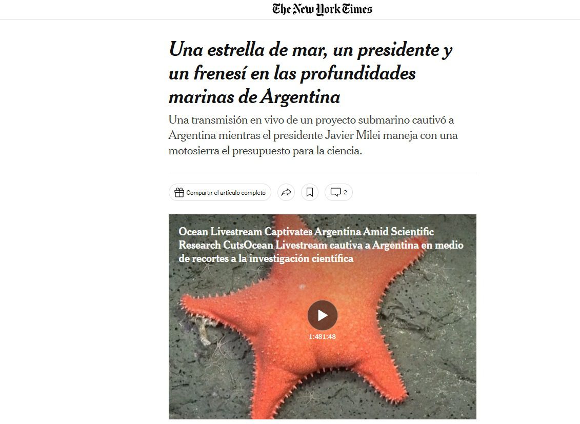 The New York Times narró la resistencia del Conicet y la ciencia marina frente a los recortes de Milei 1