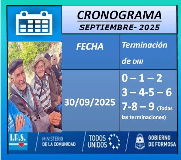 Cronograma de septiembre del IPS