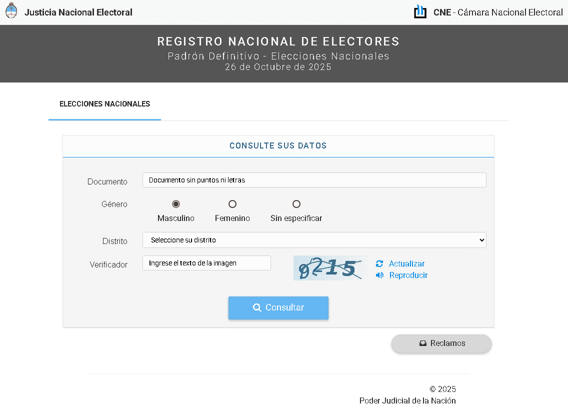 Dónde voto estas elecciones 2025 ya se puede consultar el padrón definitivo
