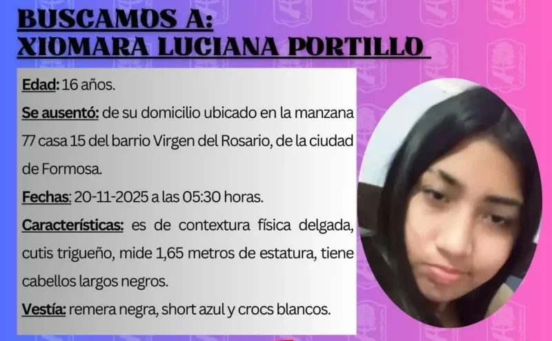 Búsqueda de Xiomara Portillo en Formosa. Foto: Policía provincial.