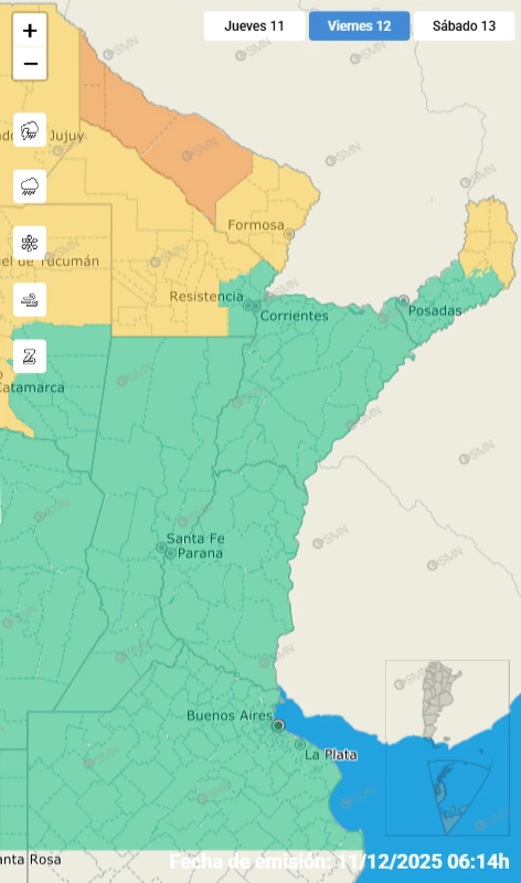 Alertas por tormentas en el NEA: qué provincias están afectadas y cómo sigue el clima