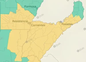 El SMN emitió alerta amarilla por tormentas fuertes en toda la región.