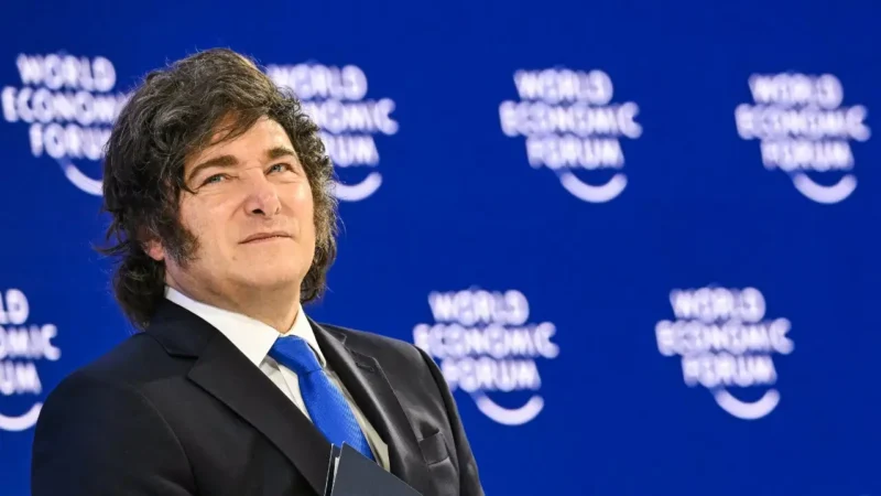 Javier Milei habló en Davos este miércoles. Foto: AFP.