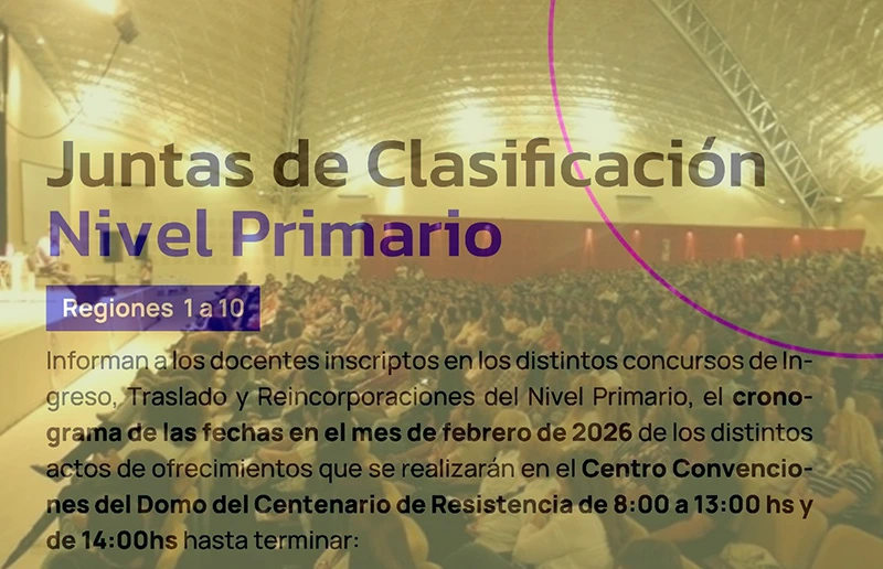 Los actos se realizarán en el Domo del Centenario y abarcan traslados definitivos e ingresos a cargos docentes.