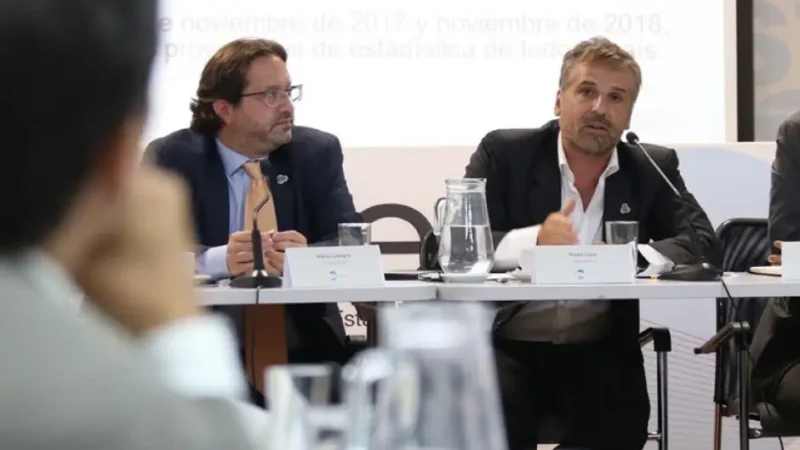Marco Lavagna junto a Pedro Lines, el nuevo titular del INDEC. Foto: INDEC.