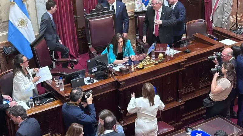 Bullrich discute con Villarruel en el Senado. Foto: Leandro Bravo.