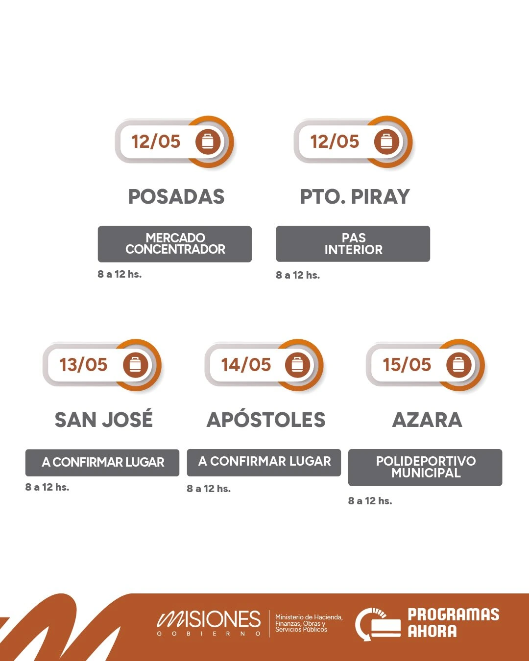 Ahora Gas: así continúa el cronograma de mayo en Misiones