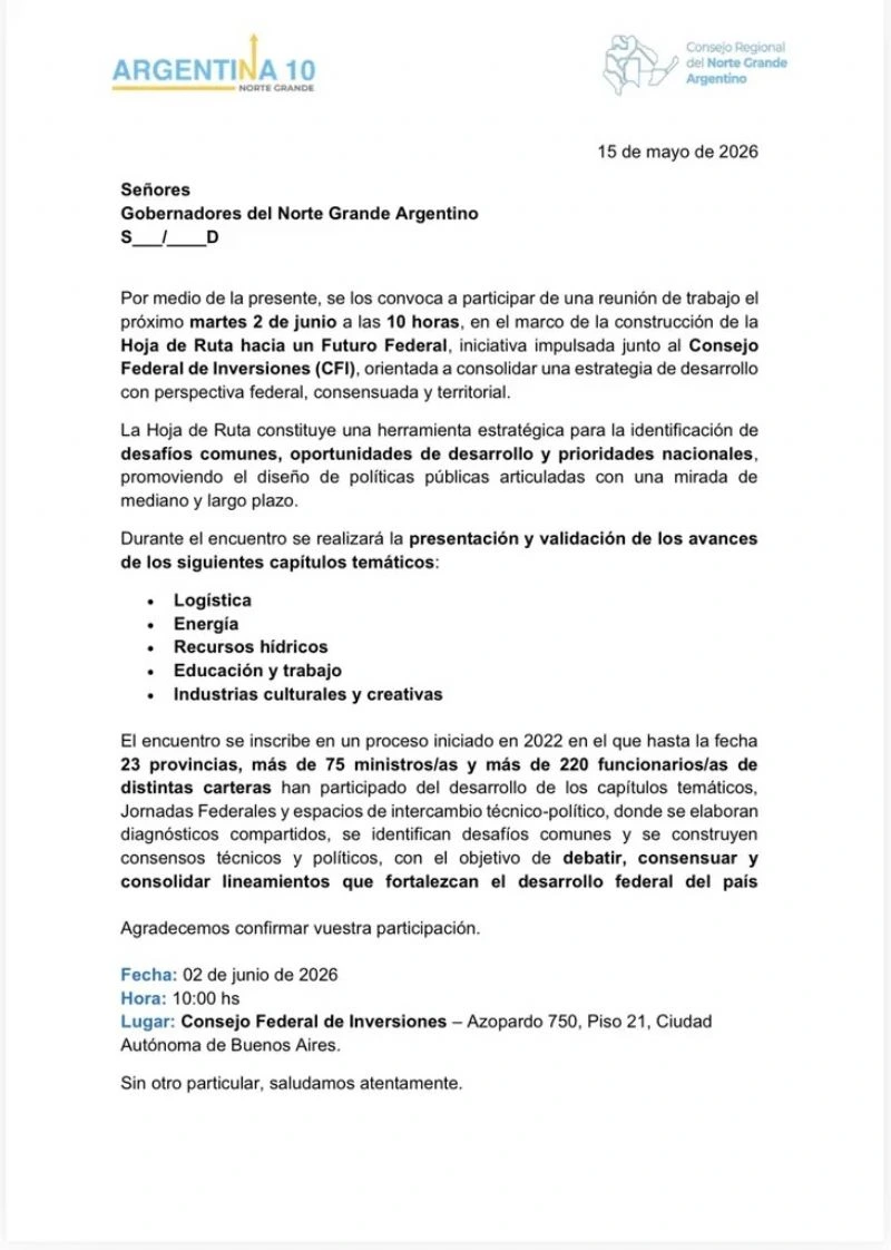 El encuentro en el CFI abordará energía, logística, recursos hídricos, educación, empleo e industrias creativas.