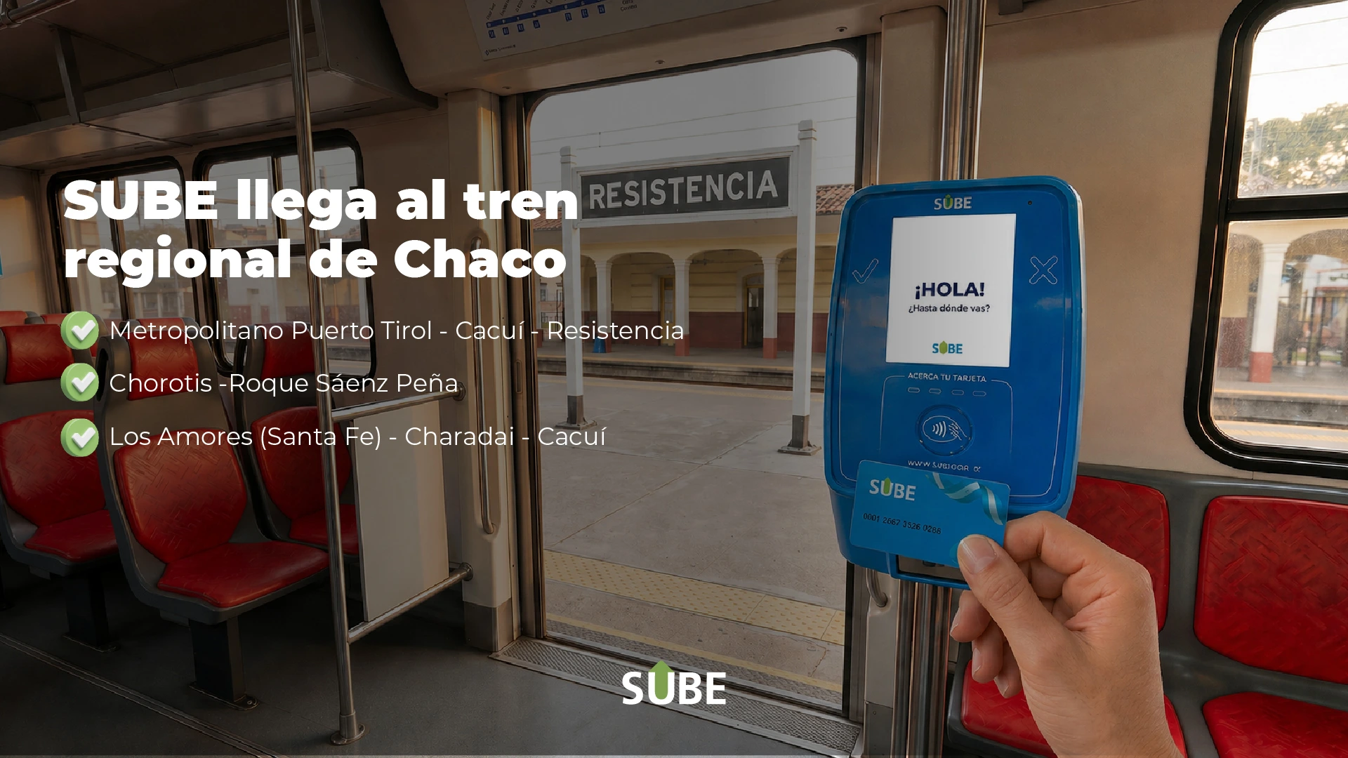 La tarjeta SUBE ya puede utilizarse en los servicios ferroviarios de Chaco 3